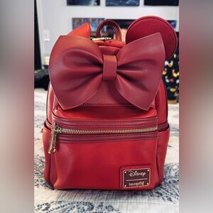 Loungefly Disney Minnie Mouse Mini Backpack Red Bow Ears